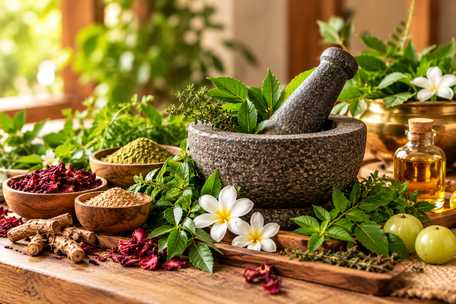Herbal powders and natural ingredients